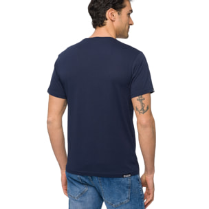 T-shirt in cotone 150 gr Hot Buttered Barrell Colore Blu Navy.