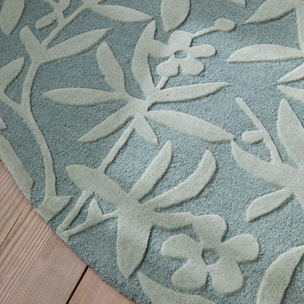 Tapis rond fait main en laine motif floral ALTA