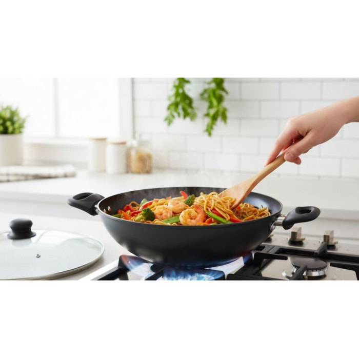 Wok ESSENTIELB 32cm céramique noir
