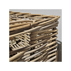 Panier rectangulaire H. 19 cm en kubu naturel tressé - EDWIN