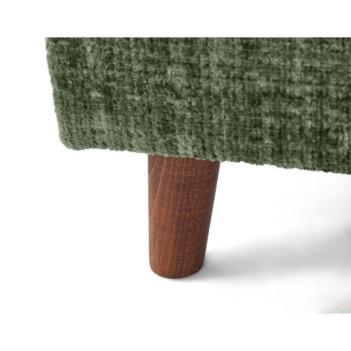 Rune - canapé panoramique d'angle gauche 7 places en velours texturé - Vert sauge