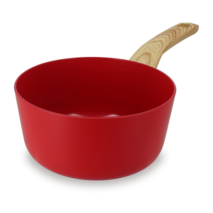 Casserole en revêtement céramique 18cm rouge - tous feux COLORAMA