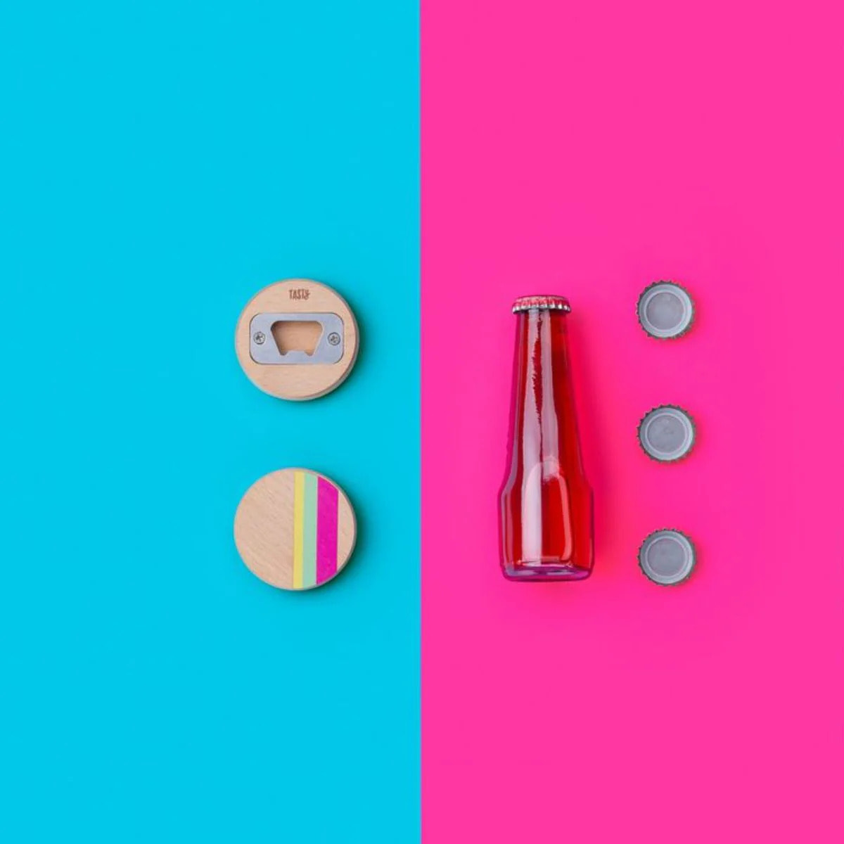 Décapsuleur rond en bois 6 cm Tasty Green