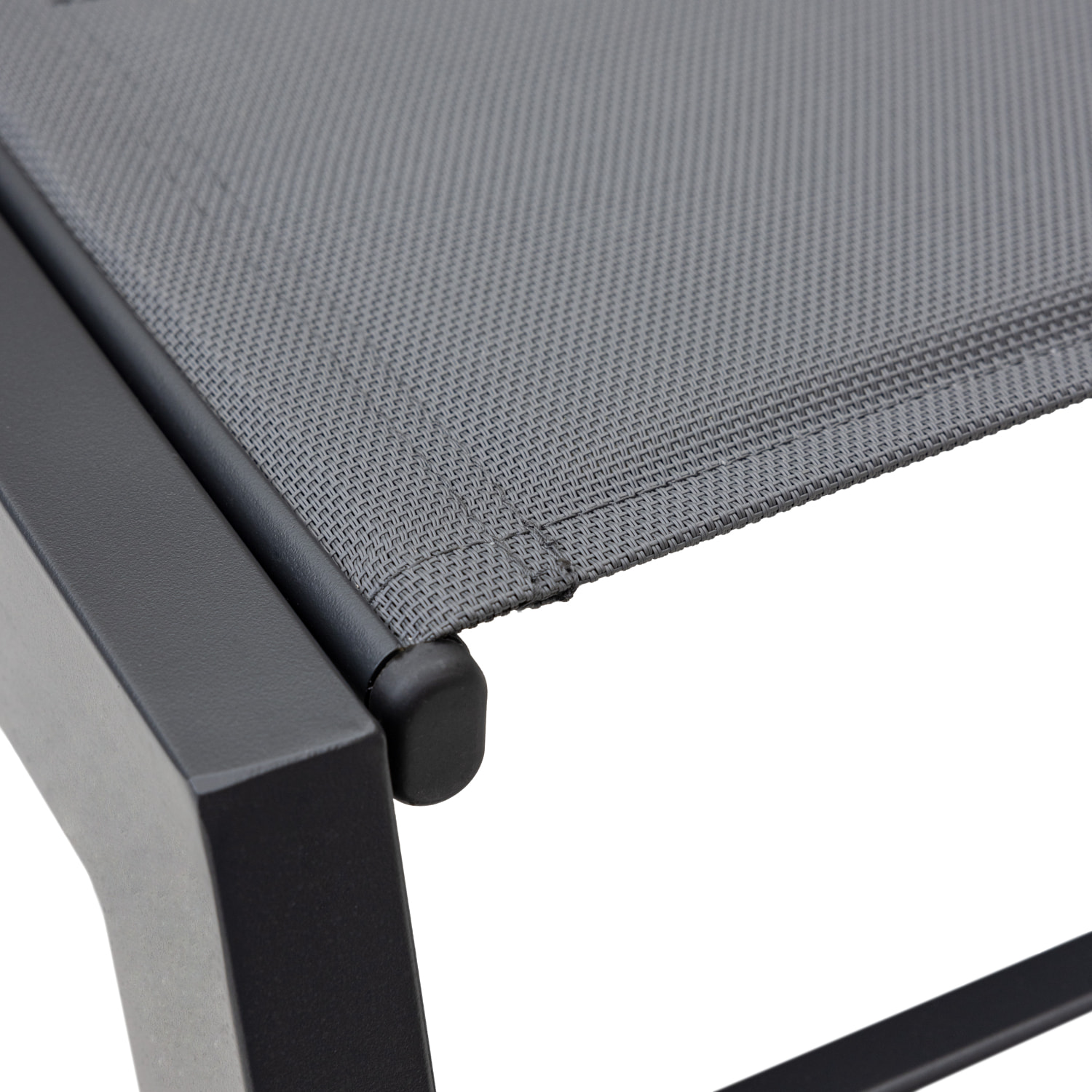 Set bain de soleil et table d'appoint BARBADOS en textilène gris - aluminium gris anthracite