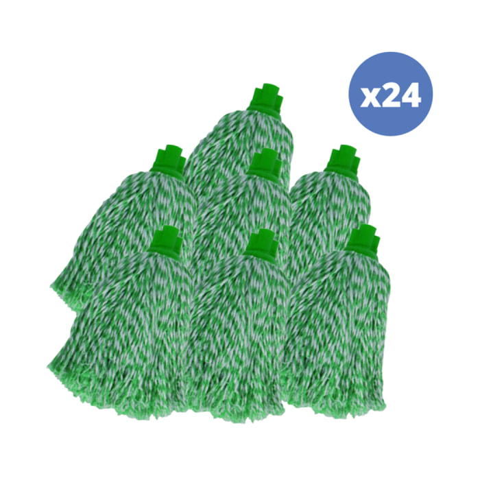 Lot de 24 franges en microfibre vert