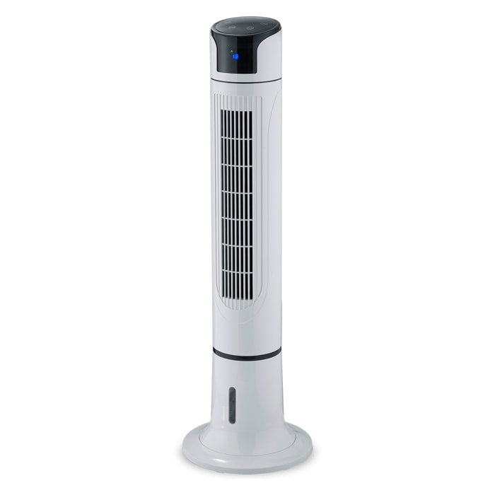 Iceberg - Ventilatore e nebulizzatore a torre con display touch screen, telecomando e timer incorporato. Ø34x114H cm