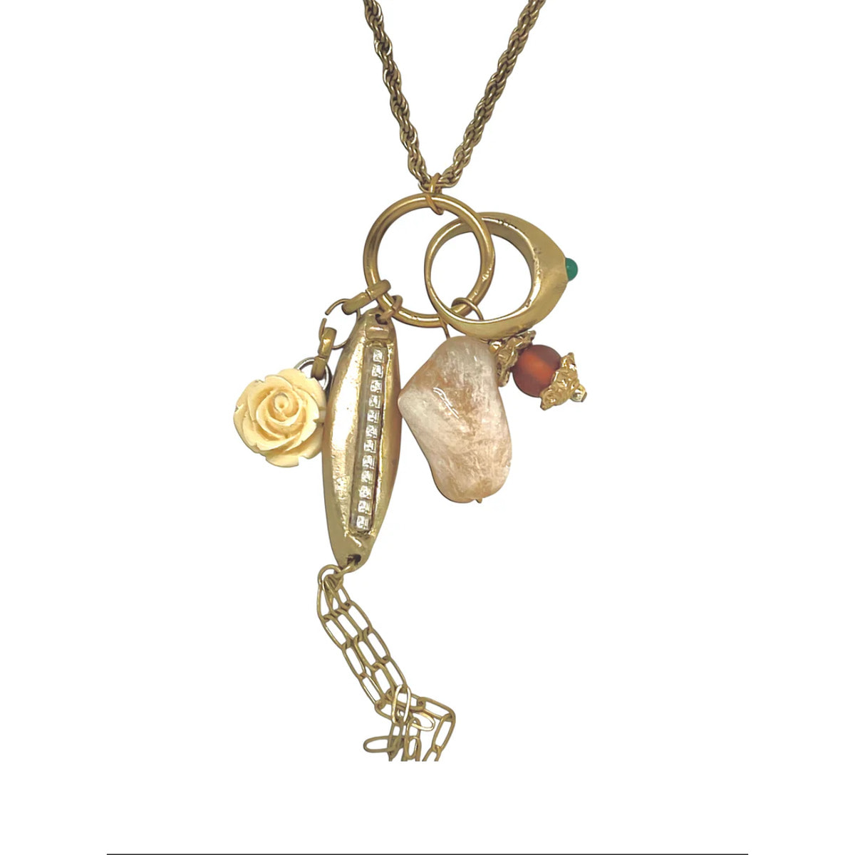 Collar Trinity Drift en dorado chapado latón charms