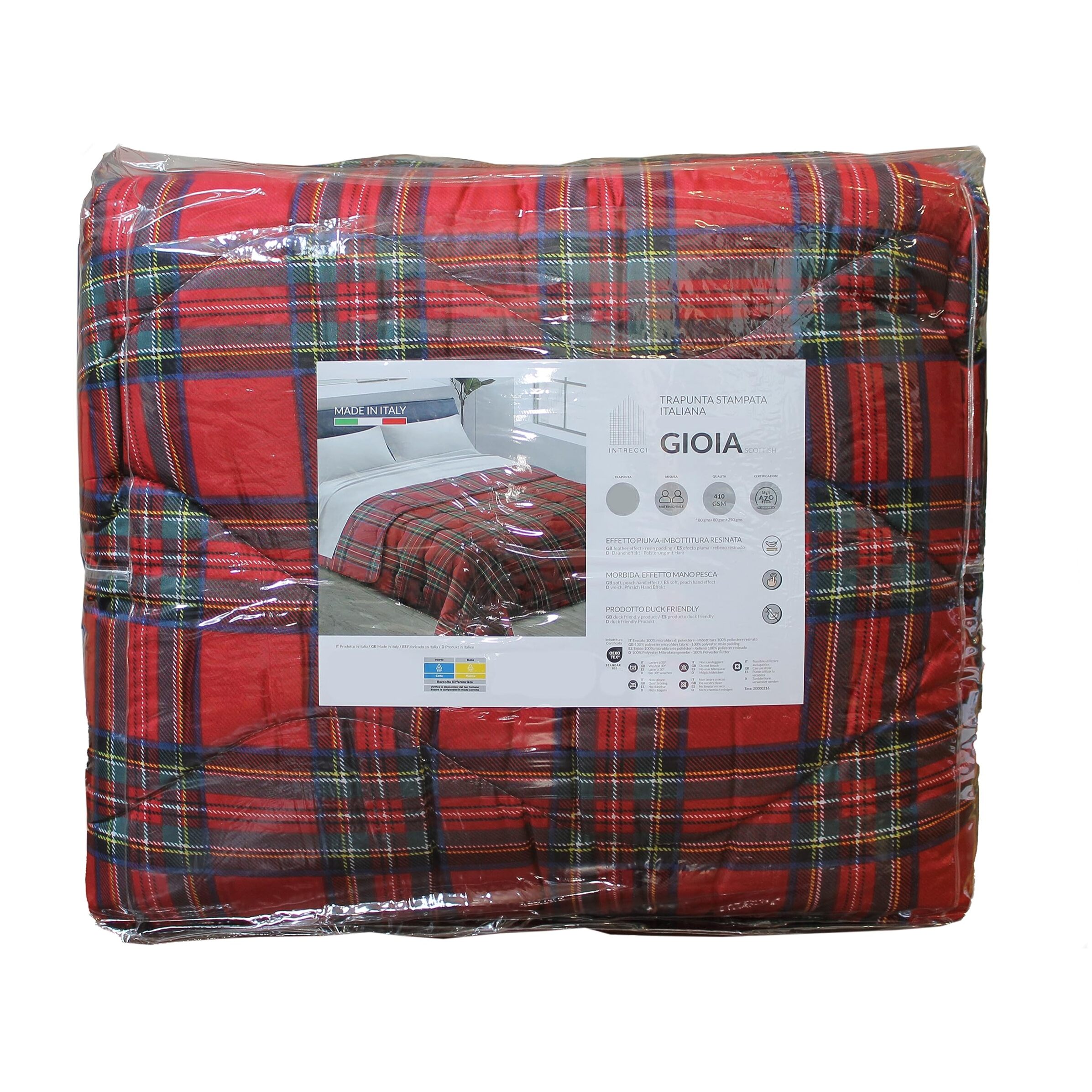 Intrecci - Piumino Invernale, 410 g/m², Anallergico e Antiacaro, Made in Italy, Lavabile in Lavatrice, Ecologico, Una Piazza