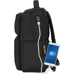 Mochila 2 bolsillos portatil 15,6+usb safta business "black"