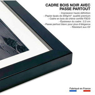 Affiche photo drône espace temps Affiche sous cadre noir