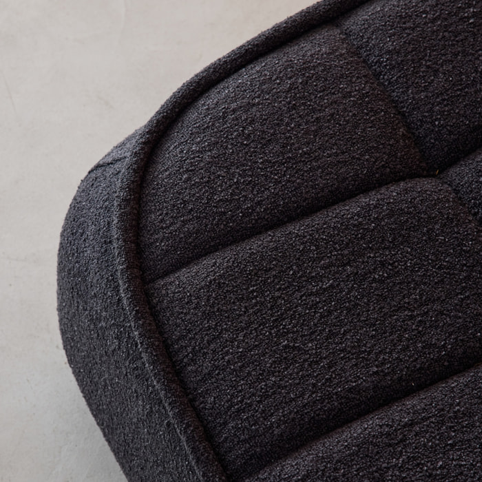 Pouf, repose-pieds pour chauffeuse 1 place Boni bouclette texturée BONI