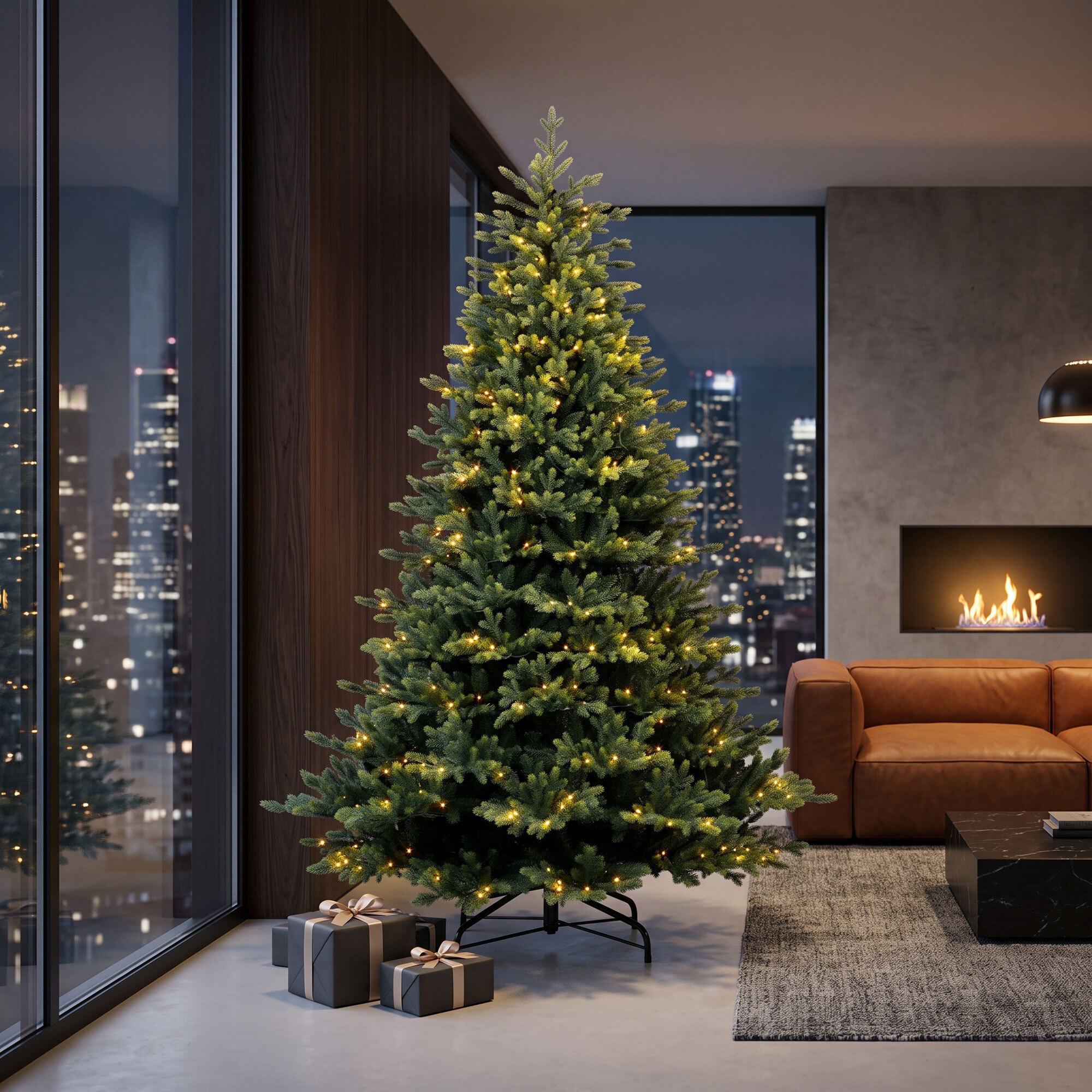 Cometa - Albero di Natale con 700 luci LED in PE e PVC Ø152x240 cm 2530 Punte