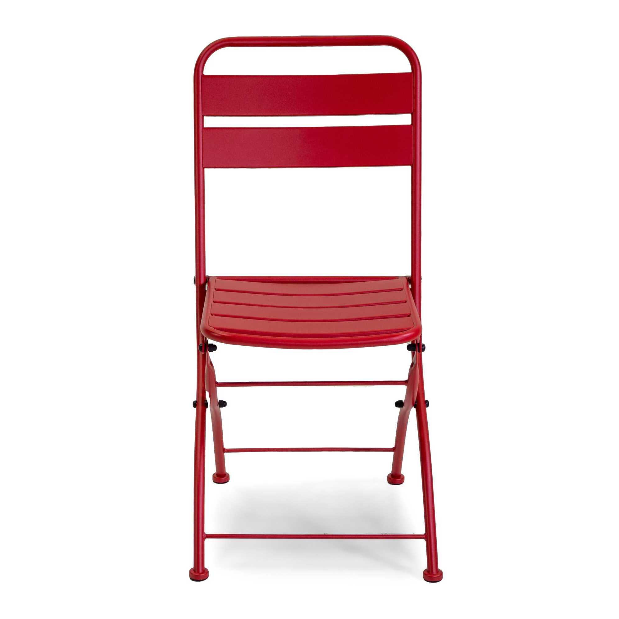 Sedia Rovigo Vacchetti in metallo pieghevole rosso cm44x53h45/86