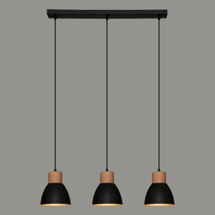Suspension "Desy" métal noir L64cm