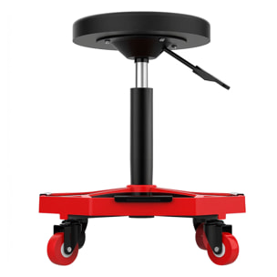 Mekatronix - Sgabello da Officina con Ruote e Vassoi Porta Attrezzi Portata 150 kg Altezza Regolabile e Girevole