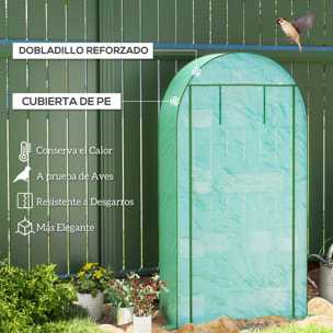 Invernadero de Exterior Invernadero Pequeño de 4 Niveles con 4 Estantes Puerta Enrollable Cubierta de PE y Marco de Acero para Cultivos Plantas Flores 105x45x160 cm Verde