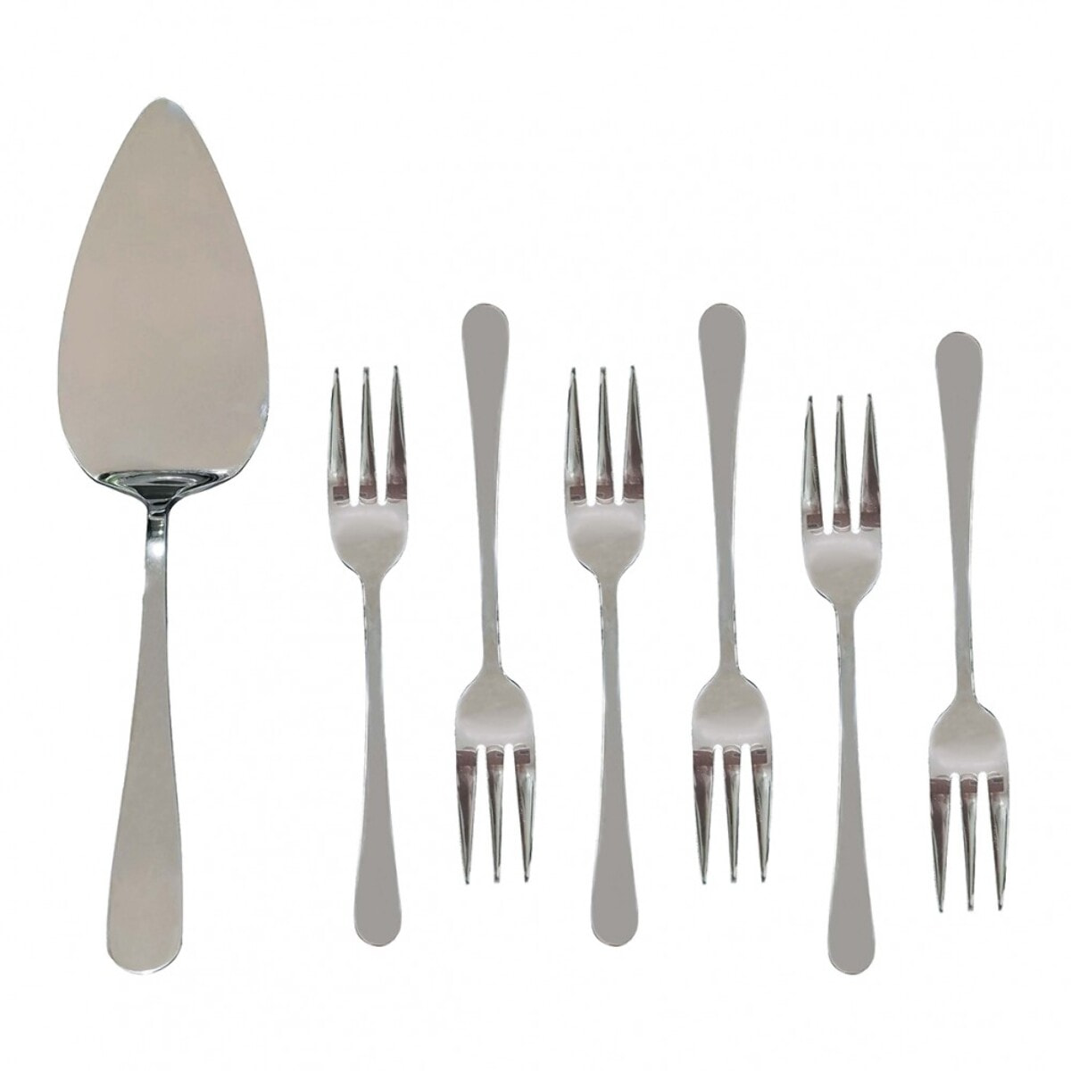 Set de 7 pièces à pâtisserie argentées