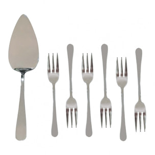 Set de 7 pièces à pâtisserie argentées