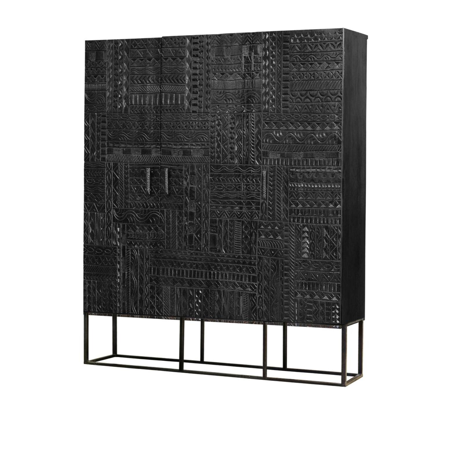 Armario - madera de mango y hierro - 135x120x40cm