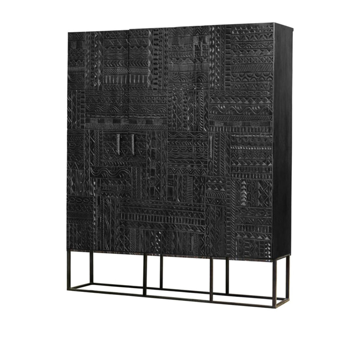 Armario - madera de mango y hierro - 135x120x40cm