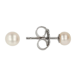 PERLAVIVA - Orecchini a Bottone con Perle Coltivate d'Acqua Dolce Rosa Ø 4/4.5mm