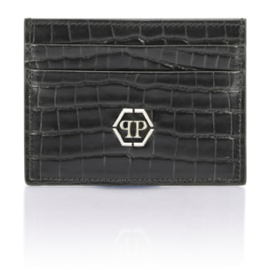 PHILIPP PLEIN Leather Card Holder Cocco