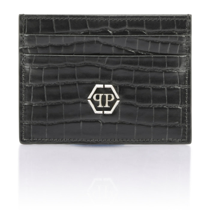 PHILIPP PLEIN Leather Card Holder Cocco