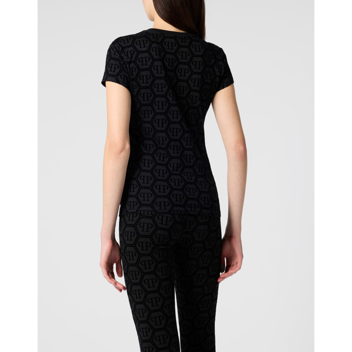 PHILIPP PLEIN Sexy Pure Fit T-Shirt Jacquard Monogram Monogram