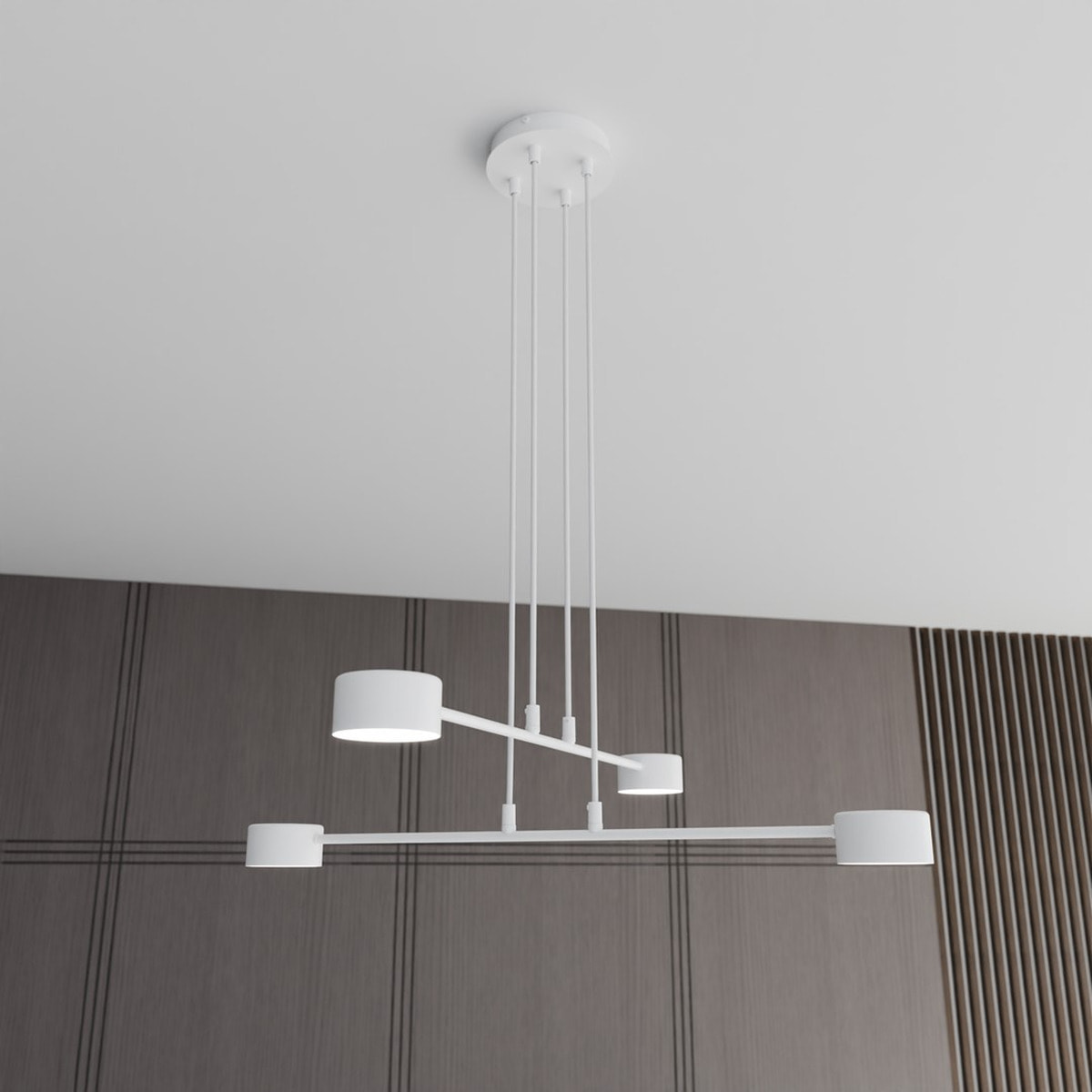Lampada a sospensione Modus in acciaio bianco