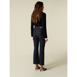 Oltre - Jeans flare con cristalli all over - Blu