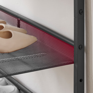 Scarpiera moderna Oskar in rovere e metallo nero