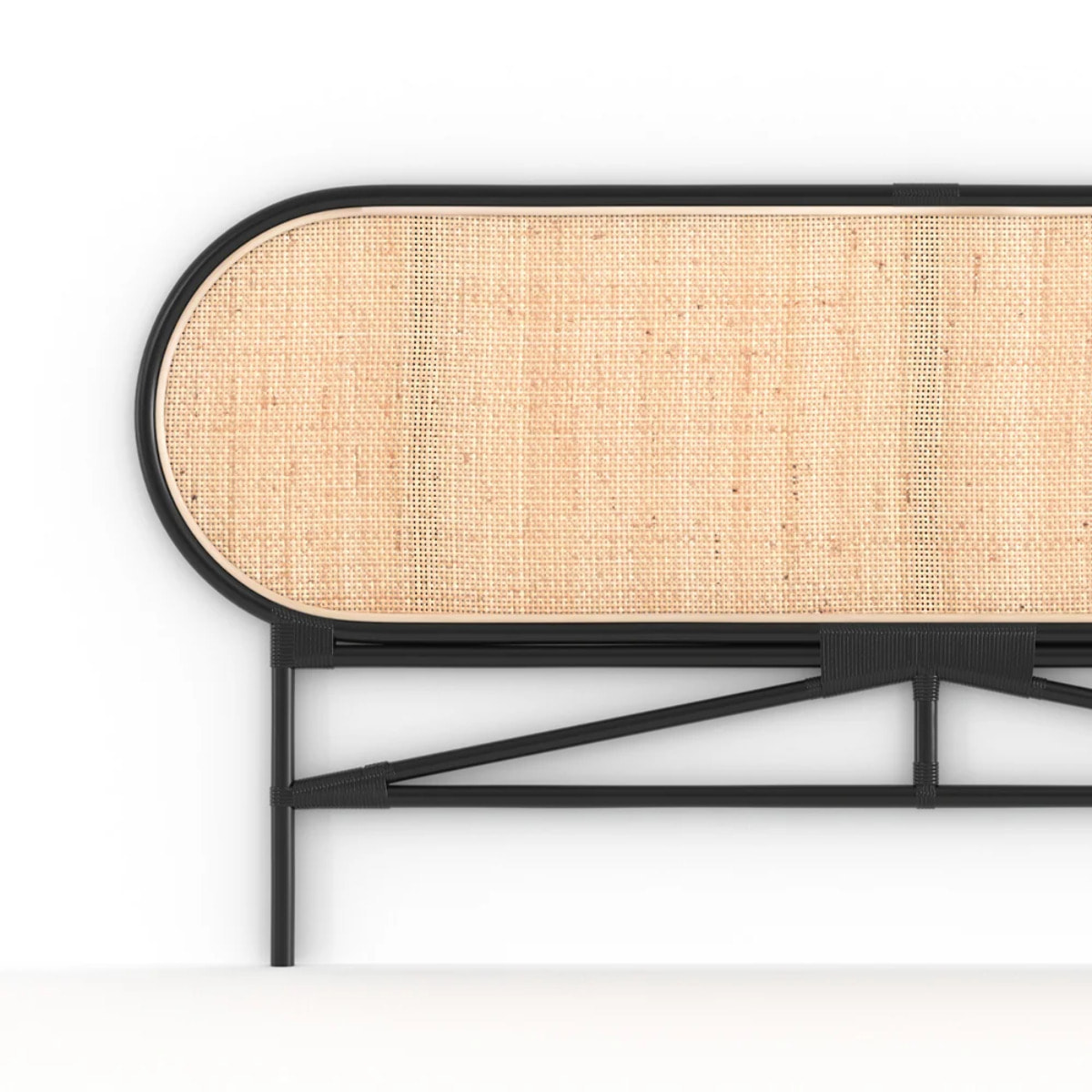 Tête de lit en rotin naturel et noir 160 cm - Navahino