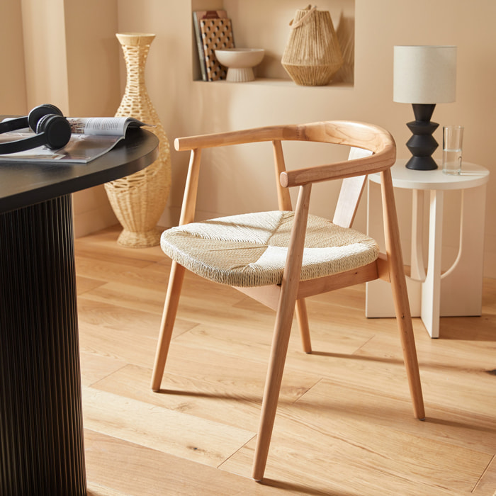 Fauteuil à dîner "Yamato" hêtre beige