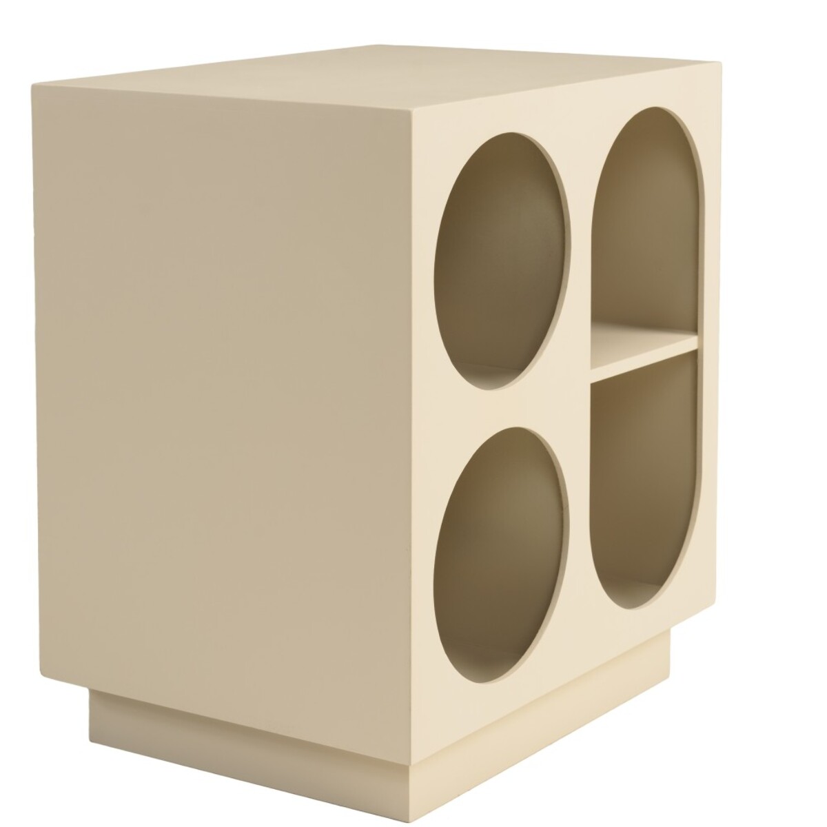 AGATHE - Table de chevet 40x30cm 4 niches en bois peint beige