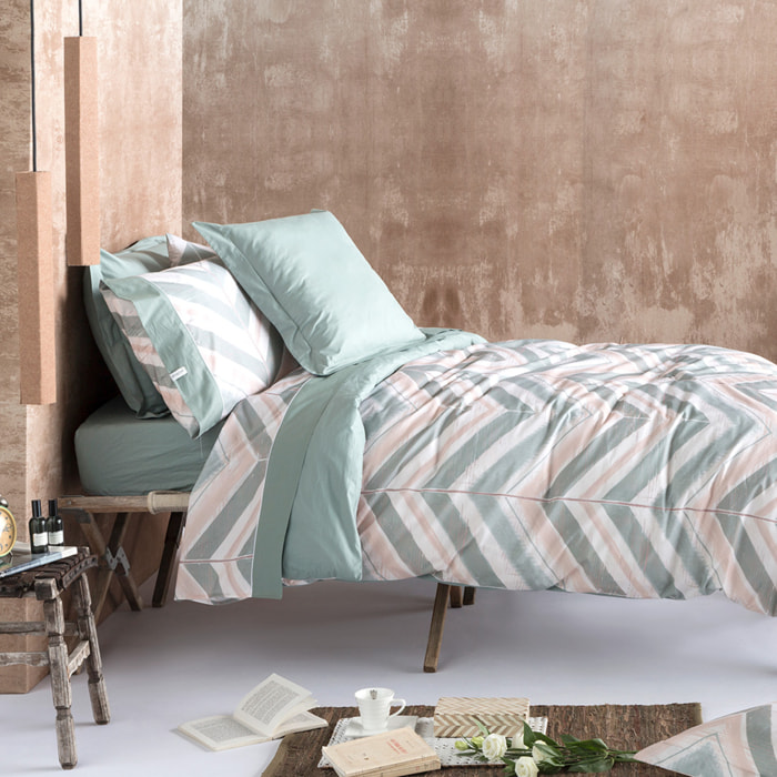 Housse de couette en coton NINA - vert- vendue seule