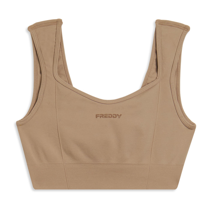 Top sportivo seamless con scollo a cuore e supporto leggero