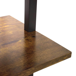 Komo - Scaffale Libreria a Muro 60x185x30 cm 5 Ripiani in Legno Industriale Struttura in Metallo Nero