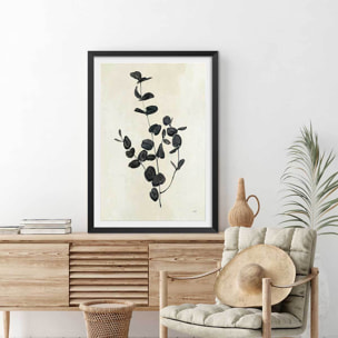 Affiche fleurs Black magic Affiche + cadre en bois - Noir