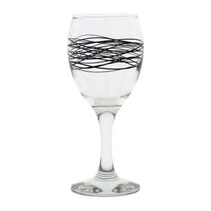 Lot de 6 verres à pied 24,5cl en verre SERPENTIN