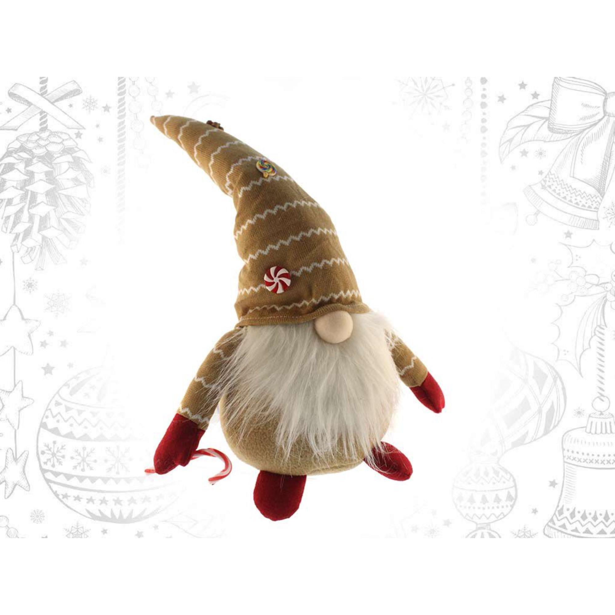 Gnomo sentado decorativo navideño con sombrero, diseño nórdico original