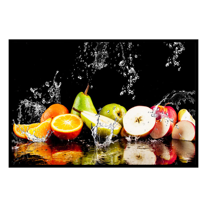 Affiche encadrée – Fruits frais éclaboussés, énergie et vitalité Affiche + cadre en métal - Noir