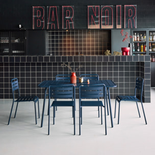 Table de jardin pliante métal + 6 assises AMÉLIA