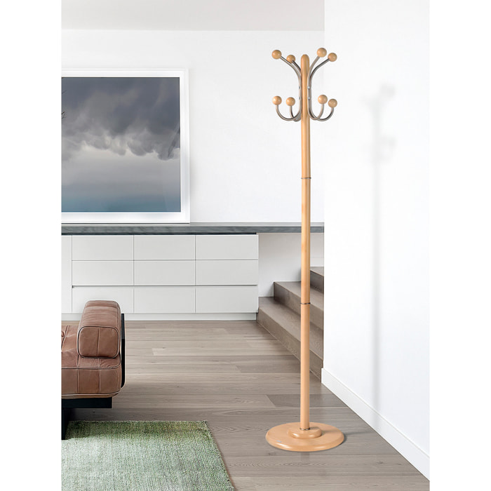 Perchero Office madera haya natural 170x35x35 cm