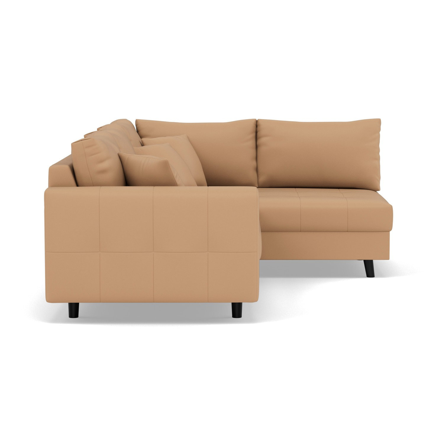 Rune - canapé d'angle droit 4 places en simili - Taupe