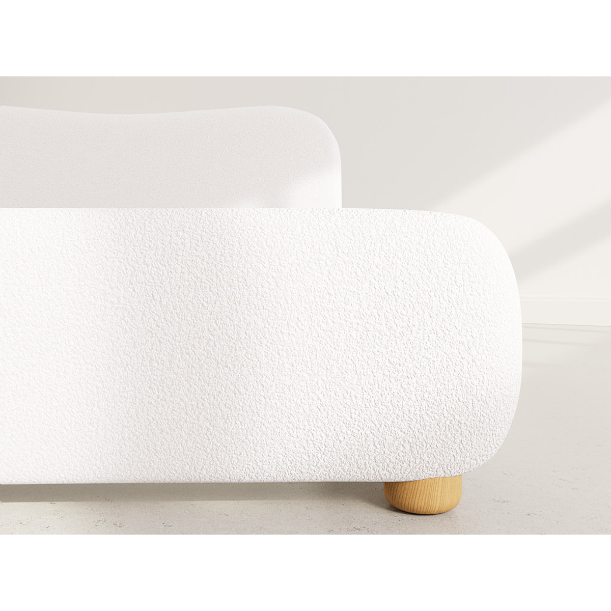 Hugo - lit coffre - 160x200 cm - en tissu bouclette - Beige