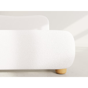 Hugo - lit coffre - 160x200 cm - en tissu bouclette - Beige