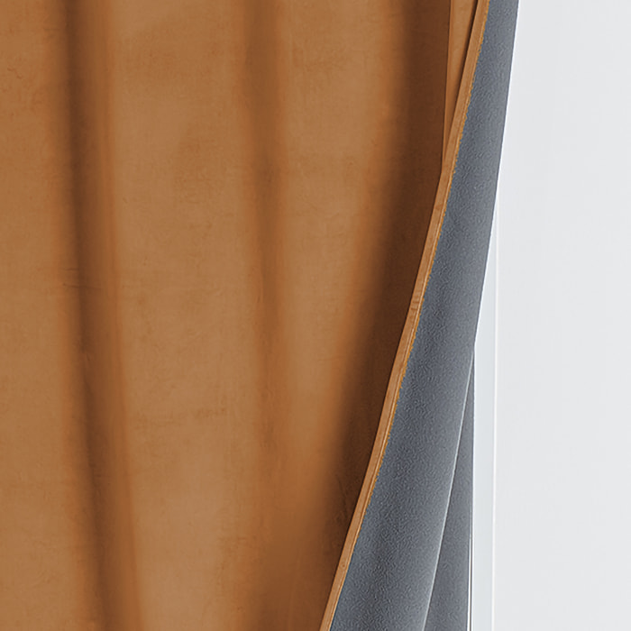 Rideau isolant et occultant en velours doublé polaire - Marron Clair