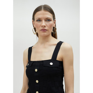 Top in maglia con bottoni