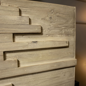 Buffet 2 portes en pin recyclé et pieds en métal noir KRISTEN