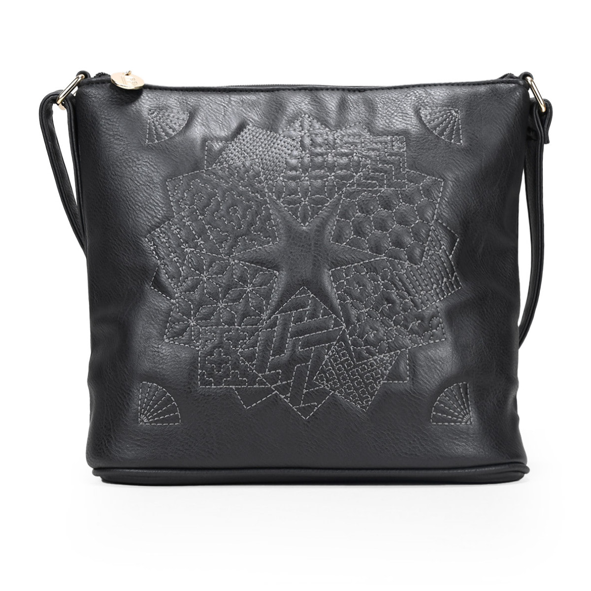 Bolso bandolera negro acolchado